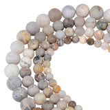 Polish Round Matte Frosted Tiger Eye Turquoises Natural Stone Beads Amazonite Watermelon Loose Beads for Bracelet Jewelry Making