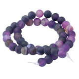 Polish Round Matte Frosted Tiger Eye Turquoises Natural Stone Beads Amazonite Watermelon Loose Beads for Bracelet Jewelry Making