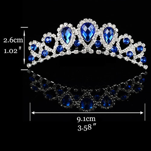 Princess Crown for Girls Show Bridal Crown Tiara Diadem Silver Crystal Floral Wedding Bridal Hair Accessories Head Jewelry