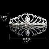 Princess Crown for Girls Show Bridal Crown Tiara Diadem Silver Crystal Floral Wedding Bridal Hair Accessories Head Jewelry