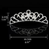 Princess Crown for Girls Show Bridal Crown Tiara Diadem Silver Crystal Floral Wedding Bridal Hair Accessories Head Jewelry
