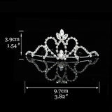 Princess Crown for Girls Show Bridal Crown Tiara Diadem Silver Crystal Floral Wedding Bridal Hair Accessories Head Jewelry