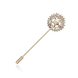 RINHOO Vintage Crystal Camellia Flower Men Suit Brooch Pin Simple Rose Flower Ginkgo Leaves Chain Women Brooches Pins scarf Pin