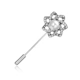 RINHOO Vintage Crystal Camellia Flower Men Suit Brooch Pin Simple Rose Flower Ginkgo Leaves Chain Women Brooches Pins scarf Pin