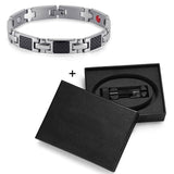 Rainso Stainless Steel Bio Energy Bracelet Fashion Health FIR Bangle Magnetic Jewelry Bracelets Hologram Wristband