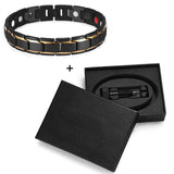 Rainso Stainless Steel Bio Energy Bracelet Fashion Health FIR Bangle Magnetic Jewelry Bracelets Hologram Wristband