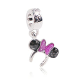 Ranqin Necklace European Fashion New Gift Original Pink Bead Fit Pandora Charm Bracelet Women Pendan Minnie Donald Duck Dog