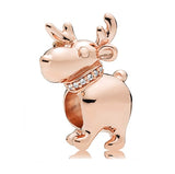 Ranqin Necklace European Fashion New Gift Original Pink Bead Fit Pandora Charm Bracelet Women Pendan Minnie Donald Duck Dog