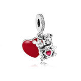 Ranqin Necklace European Fashion New Gift Original Pink Bead Fit Pandora Charm Bracelet Women Pendan Minnie Donald Duck Dog