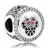 Ranqin Necklace European Fashion New Gift Original Pink Bead Fit Pandora Charm Bracelet Women Pendan Minnie Donald Duck Dog