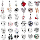 Ranqin Necklace European Fashion New Gift Original Pink Bead Fit Pandora Charm Bracelet Women Pendan Minnie Donald Duck Dog