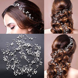 Romantic Western Wedding Jewelry Headdress For Bride Handmade Wedding Hair Accessories Crown Floral Crystal Pearl Hair Ornaments