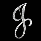 SHUANGR New Rhinestone Crystal Broches Initial Letter Brooch A-S lapel Pins and Brooches Clip Name Jewelry For Women Men Wedding