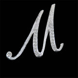 SHUANGR New Rhinestone Crystal Broches Initial Letter Brooch A-S lapel Pins and Brooches Clip Name Jewelry For Women Men Wedding