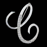 SHUANGR New Rhinestone Crystal Broches Initial Letter Brooch A-S lapel Pins and Brooches Clip Name Jewelry For Women Men Wedding