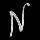 SHUANGR New Rhinestone Crystal Broches Initial Letter Brooch A-S lapel Pins and Brooches Clip Name Jewelry For Women Men Wedding