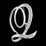 SHUANGR New Rhinestone Crystal Broches Initial Letter Brooch A-S lapel Pins and Brooches Clip Name Jewelry For Women Men Wedding