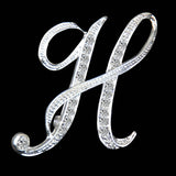 SHUANGR New Rhinestone Crystal Broches Initial Letter Brooch A-S lapel Pins and Brooches Clip Name Jewelry For Women Men Wedding
