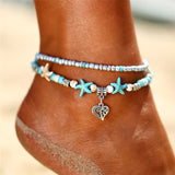 Sea Turtle Starfish Beach Shell leg Anklet ankle anklets Bracelet For Women boho barefoot sandals Bracelets fashion jewelry