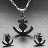 Stainless Steel Jewelry Sets For Women Moon Star Pendant Necklacae Stud Earrings Fashion Jewelry Gift Collares Mujer