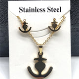 Stainless Steel Jewelry Sets For Women Moon Star Pendant Necklacae Stud Earrings Fashion Jewelry Gift Collares Mujer