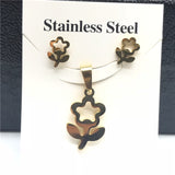 Stainless Steel Jewelry Sets For Women Moon Star Pendant Necklacae Stud Earrings Fashion Jewelry Gift Collares Mujer