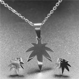 Stainless Steel Jewelry Sets For Women Moon Star Pendant Necklacae Stud Earrings Fashion Jewelry Gift Collares Mujer