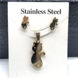 Stainless Steel Jewelry Sets For Women Moon Star Pendant Necklacae Stud Earrings Fashion Jewelry Gift Collares Mujer