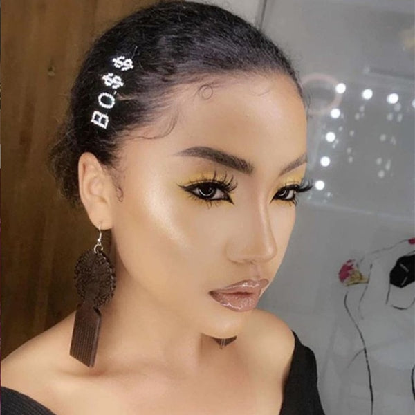 StoneFans Unique Sign Rhinestone Letter Barrette Hairwear for Women Popular Crystal Hair Clips Accessory Hair Jewelry Party Gift