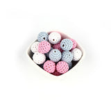 TYRY.HU 10pc/lot Crochet Round Wooden Beads Mix Handmade 16mm ball Can Chew DIY Nursing Jewelry Organic Teething Bracelet beads