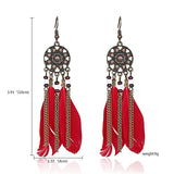 Tassel Dangle Long Earrings For Women Owl Leaf feather earrings Brincos Bijoux Jewelry Wedding Earrings Bride Jewelry