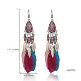 Tassel Dangle Long Earrings For Women Owl Leaf feather earrings Brincos Bijoux Jewelry Wedding Earrings Bride Jewelry