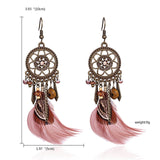 Tassel Dangle Long Earrings For Women Owl Leaf feather earrings Brincos Bijoux Jewelry Wedding Earrings Bride Jewelry