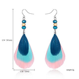 Tassel Dangle Long Earrings For Women Owl Leaf feather earrings Brincos Bijoux Jewelry Wedding Earrings Bride Jewelry