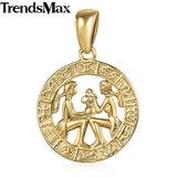 Trendsmax 12 Zodiac Sign Constellations Pendants Necklaces For Women Men 585 Rose Gold Male Jewelry Fashion Birthday Gifts GPM16