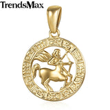 Trendsmax 12 Zodiac Sign Constellations Pendants Necklaces For Women Men 585 Rose Gold Male Jewelry Fashion Birthday Gifts GPM16