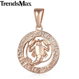 Trendsmax 12 Zodiac Sign Constellations Pendants Necklaces For Women Men 585 Rose Gold Male Jewelry Fashion Birthday Gifts GPM16
