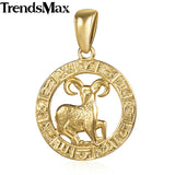 Trendsmax 12 Zodiac Sign Constellations Pendants Necklaces For Women Men 585 Rose Gold Male Jewelry Fashion Birthday Gifts GPM16