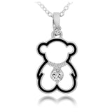 Trendy Cute Bear Necklaces Pendant for Woman Gold Cubic zirconia Necklace Fashion Long Pendant Necklace female 2019 Bear Jewelry