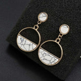 Trendy Simple Design Geometric Earrings Women Rhinestone Acrylic Metal Drop Earrings Square Round Hand Star Earrings Pendientes