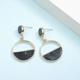 Trendy Simple Design Geometric Earrings Women Rhinestone Acrylic Metal Drop Earrings Square Round Hand Star Earrings Pendientes
