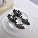 UNB 2017 New Women Men's Stainless Steel Dropping Earrings Black/Silver Color Cross Gothic Punk Rock Style Pendientes Mujer Moda