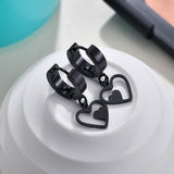 UNB 2017 New Women Men's Stainless Steel Dropping Earrings Black/Silver Color Cross Gothic Punk Rock Style Pendientes Mujer Moda