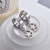 UNB 2017 New Women Men's Stainless Steel Dropping Earrings Black/Silver Color Cross Gothic Punk Rock Style Pendientes Mujer Moda