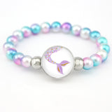 Unicorn Beads Bracelets 18mm Snap Holder Buttons Dome Cabochon Flamingos Charms Trendy Bracelets Girls Women Boy Jewelry Gift