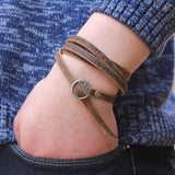 Vintage Bracelet Men  Multilayer Leather Men Bracelet Fashion Braided Handmade Star Rope Wrap Bracelets & Bangles pulsera mascul