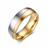 Vnox Gold-color Wedding Bands Ring for Women Men Jewelry 6mm Stainless Steel Engagement RingCouple Lover Anniversary Gift