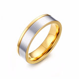 Vnox Gold-color Wedding Bands Ring for Women Men Jewelry 6mm Stainless Steel Engagement RingCouple Lover Anniversary Gift