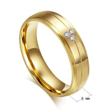 Vnox Gold-color Wedding Bands Ring for Women Men Jewelry 6mm Stainless Steel Engagement RingCouple Lover Anniversary Gift