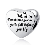 WOSTU 100% Authentic 925 Sterling Silver Heart Shape Charm Beads Fit Brand Charm Bracelet DIY Original Silver Jewelry